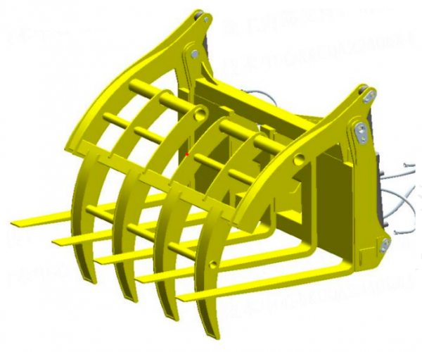 Малогабаритное погрузочное оборудование (Скребок для травы (обычный тип 2024, кованые зубья))