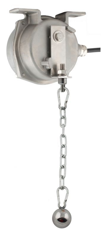 Датчик наличия перегруза на конвейерной ленте INNOLEVEL в корпусе из нерж. стали, -40...+75С, 250 VAC, 10 A, IP67, релейный выход, крепление чувствительного груза- цепь 1250 мм, нерж. сталь