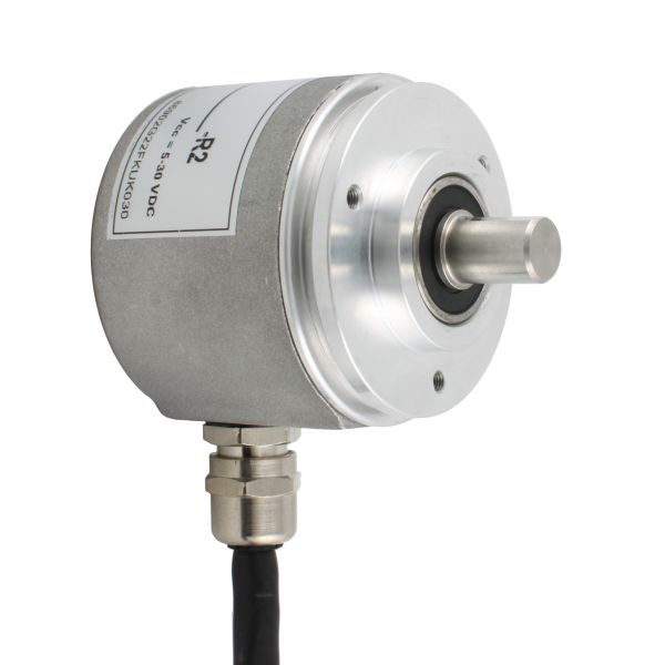 Инкрементальный программируемый энкодер INNOCONT D=50мм, выступающий вал 10мм, 5…30VDC, выход TTL/HTL с инверсией, IP 65