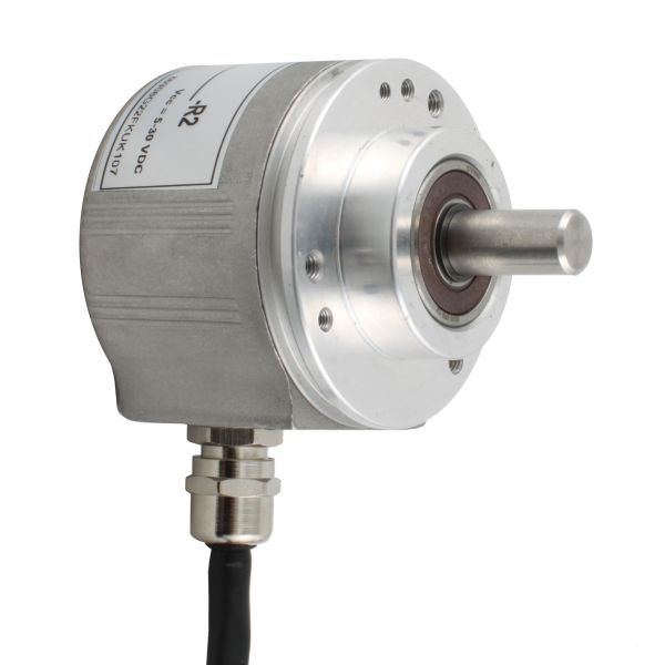 Инкрементальный программируемый энкодер INNOCONT D=58мм, выступающий вал 8мм, 5…30VDC, выход TTL/HTL с инверсией, IP 65