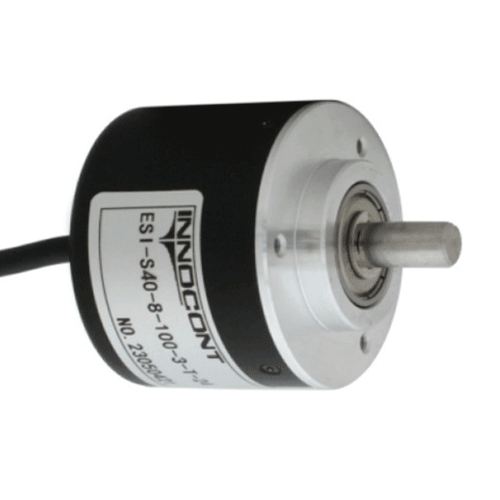 Инкрементальный энкодер INNOCONT D=40мм, выступающий вал 8мм, 100 имп/об, 5VDC, выход TTL, IP54, -20…+80°C, радиальный кабель 2м