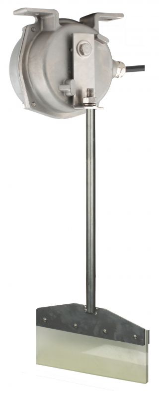 Датчик наличия препятствия на конвейерной ленте INNOLEVEL в корпусе из нерж. стали, -40...+75С, 250 VAC, 10 A, IP67, релейный выход, штанга с лопаткой 650...950 мм, нерж. сталь/каучук