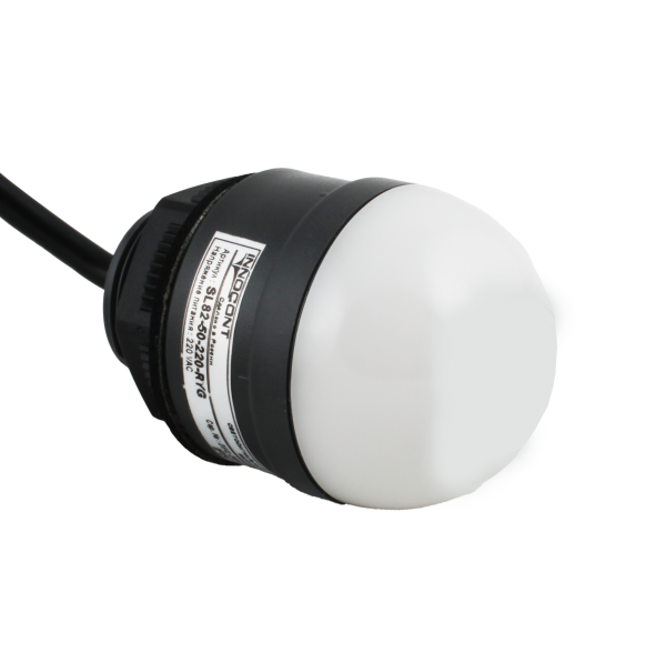 Светосигнальный маячок INNOCONT, d=50мм, L=58мм, три цвета (постоянное свечение): красный, желтый, зеленый, 220VАC, IP54, кабель 1м