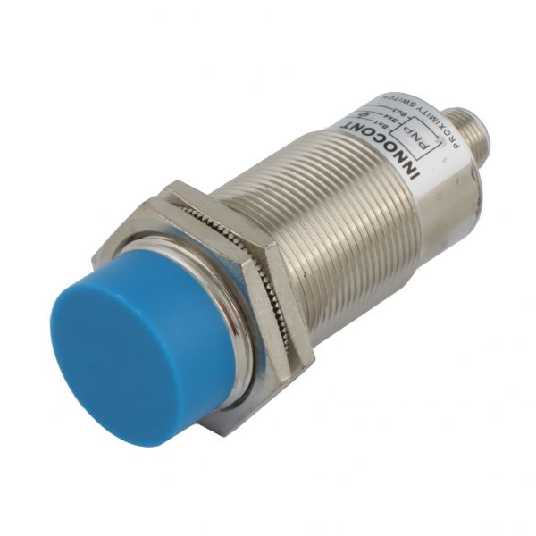 Индуктивный датчик INNOCONT, M30x1,5, L=78 мм, неэкранированный, зона срабатывания 15 мм, -25 +60 С, 12…24 VDC, IP67, выход: PNP NO, макс. ток 200 мА, разъем M12 SLI-30P15C