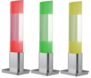 Светосигнальная колонна INNOCONT TL45B, алюминиевый корпус, основание откидное, многоцветный светодиод (постоянное), зуммер, цвет: красный, желтый, зеленый, 24VDC, IP50, кабель 0,5м
