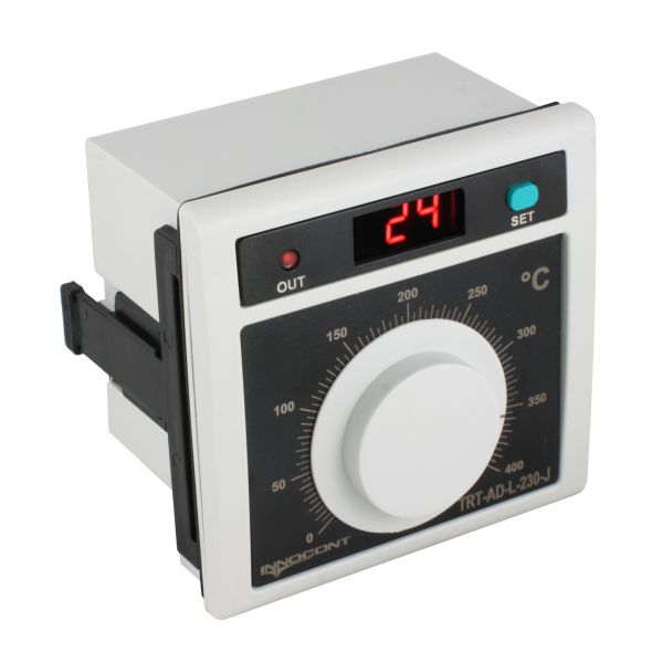 Температурный контроллер INNOCONT с аналоговым управлением и дисплеем, 96х96х50 мм,вход IC, 0...400C, выход реле, ON/OFF, 230VAC