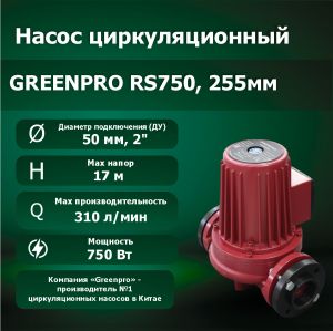 Насос циркуляционный RS750, 255мм, 220В